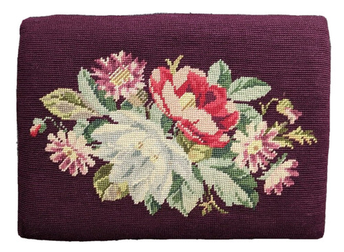 Pouf lavoro crewel - pouf, floreale