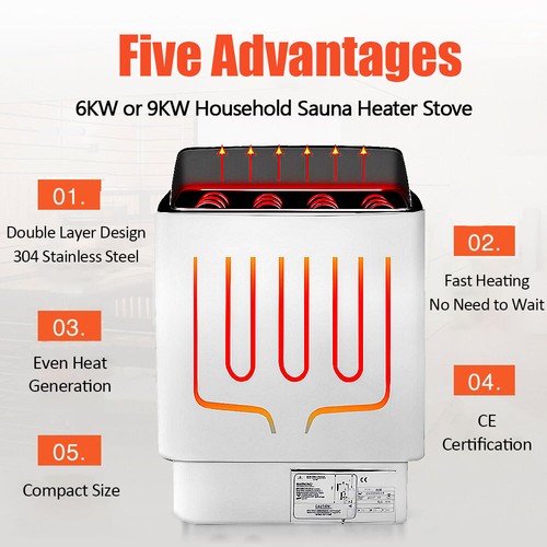 Riscaldatore sauna 9kw - riscaldatore, 6/9kw