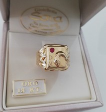 ANELLO SCUDO CON SERPENTE IN ORO GIALLO 750 18 KT PERSONALIZZABILE CON INIZIALI 