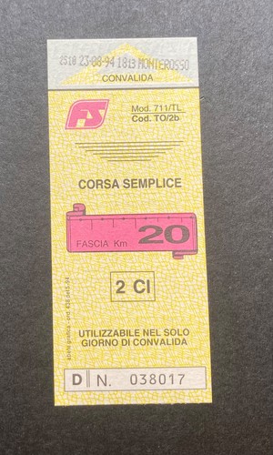 Biglietto ticket treno - biglietto,