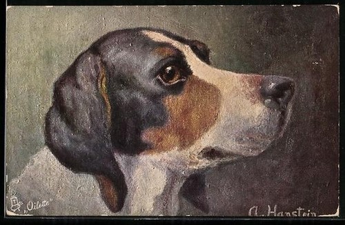 Cartolina artistica cani - , di