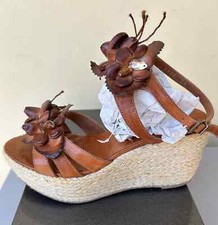 SANDALI CON ZEPPA - IN VERA PELLE  - "EVADO" - USATI COME NUOVI - MIS. 38