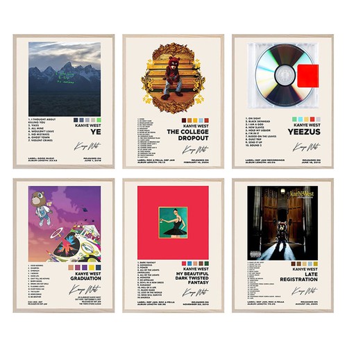 6pcs kanye west posters album - kanye,