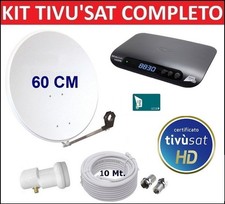 Kit Parabola Satellitare 60 Cm Staffa Illuminatore e Decoder Tivusat Con Scheda