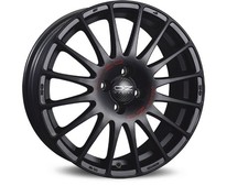 Cerchio in Lega OZ Superturismo GT 8x17 ET35 PCD 5x100 Matt Black Red Lettering
