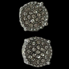 ORECCHINI UOMO DONNA BRILLANTI URBAN BOTTONE 8MM PIETRE EFFETTO PUNTILUCE OPACO.