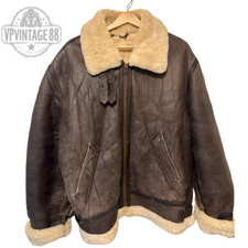 Giacca Bomber Vintage B-3 Aviatore Pelle di Pecora Marrone Shearling Volo