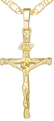 Collana croce oro 14k - collana,