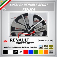 4x ADESIVI  RENAULT SPORT CERCHI SPECCHIETTI  Captur Clio Megane Scenic Twingo