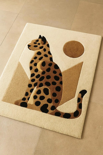 Tappeto lana leopardata - tappeto, in