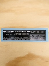 Honda RC45 RC 45 Adesivo Tire Information Decal Sticker Decalco