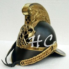 Casco da combattente pompiere del 1800 in ottone nero Replica del casco...