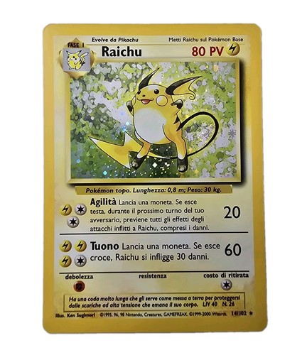 Pokemon raichu 102 set base - raichu,