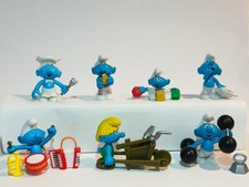 Puffi Jakks 2008 Peyo Lafig –Set 7 Personaggi Originali Articolati con Accessori