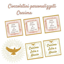 80 Cioccolatini personalizzati Cresima, segnaposto Comunione, battesimo, 18 anni