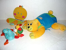 4 PELUCHES:POLPO SONORO,CAMMELLO+UCCELLO CARILLON NINNA NANNA ORSO BORSA TERMICA