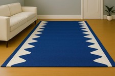 Tappeto blu geometrico