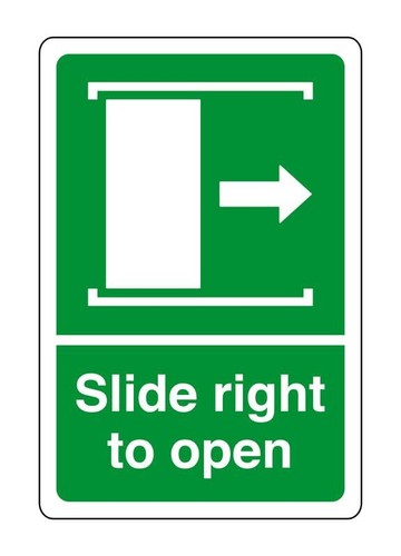 Slides right open - slides, to