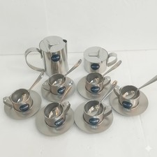 SERVIZIO CAFFÈ VEMI 20 PZ ACCIAIO INOX VINTAGE ANNI '70/'80 Tazze termiche Nuovo