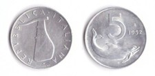 1952 Italia Lire 5 Delfino