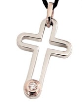BARAKA Croce oro bianco 18 kt