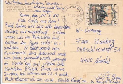 Italia 1978 cartolina per - italia,