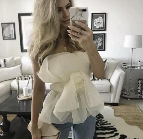 Top zara organza fiori taglia - top,