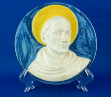 Luca della Robbia Gualdo Tadino Placca medaglione ceramica San Francesco 1900 XX