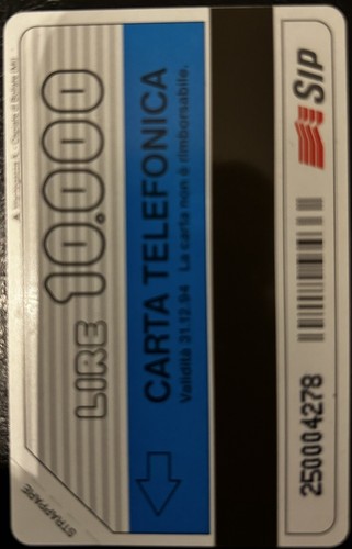 Scheda telefonica lire 10000 - scheda,