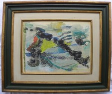 Giuseppe SANTOMASO (Venezia 1907–1990) Tecnica mista su tela cm 33x43 anno 1953