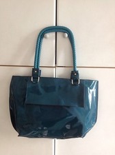 Borsa teal ottanio verde petrolio no tracolla blu  pvc bag manici
