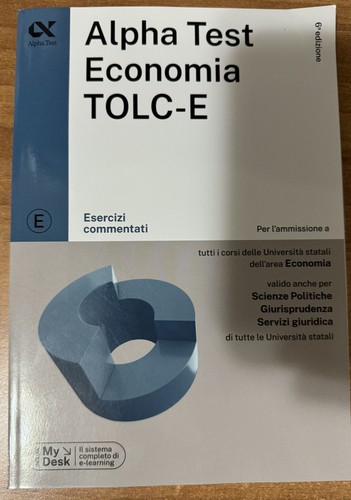 Alpha test economia - economia, tolc-e