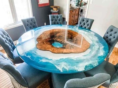 Blue handmade ocean waves - ocean,