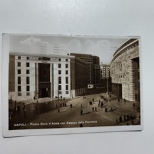 NAPOLI PIAZZA DUCA D'AOSTA CON PALAZZO DELLA PROVINCIA CARTOLINA SPEDITA 1938 