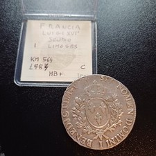 Moneta Francia Re Luigi XVI Scudo Limoges Argento Mb + Non Comune Lotto 21