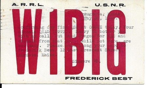 Scheda radio qsl 1948 augusta - scheda,