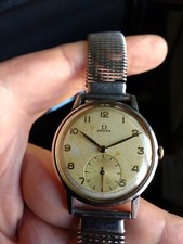 orologio da polso Omega anni '40 cinturino in acciaio inossidabile