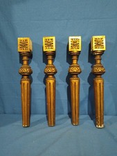 Lotto 4 Gambe Stile Luigi XVI Legno Faggio Dorato Scolpite Antiche Primi '900