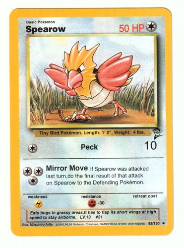 Spearow pokemon peck - spearow,