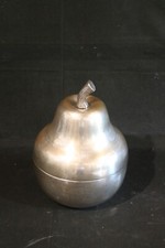 grande secchiello ghiaccio pera contenitore silver plate vintage anni 70 design