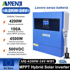 4200W Inverter Solare On-Grid Off-Grid Ibrido MPPT 100A 24V 220/230VAC 500V WIFI