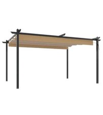 Pergola da Giardino con Tetto Retrattile 4x3 m Tortora