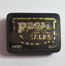 Antica Scatola Latta Pegal Puntine Grammofono Vuota