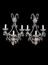 COPPIA APPLIQUE IN VETRO STILE MARIA TERESA EPOCA 900