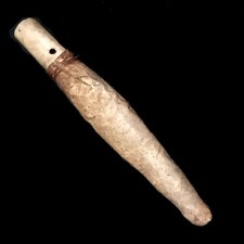 Antico richiamo per quaglie in osso e pelle di capretto strumento caccia uccelli
