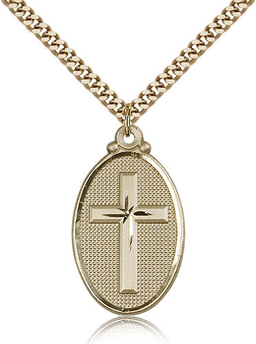 Collana con croce piena oro - collana,