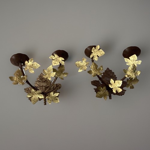 Paire appliques feuille vignes - appliques,