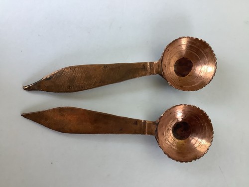 Pair copper handmade spoons - pair,
