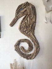 Decorazione Legni Mare Cavalluccio Marino Handmade Riciclo Casa Driftwood