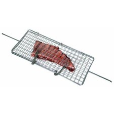 Griglia gratella bombata rettangolare con attacchi per girarrosto